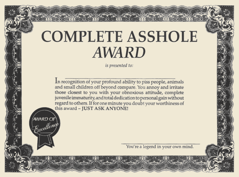 Asshole Award